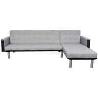 Orren Ellis L-shaped Sofa Bed Fabric Black and Gray