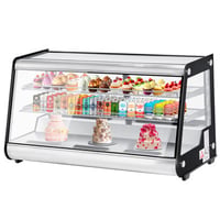 GarveeHome 8.1 Cu.Ft Commercial Cake Display Refrigerator - LED Merchandiser Fridge with Double-Layer Anti-Fog Glass - Digital Temp Control & Adjustable Shelves