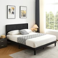 21JETHOME Bed Frame Upholstered Platform With Headboard And Strong Wooden Slats,Non-Slip,No Box Spring Needed, Easy Assembly