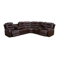 Latitude Run® Melzig Dark Red Breathing Leather 3-Piece Living Room Recliner Sofa Set