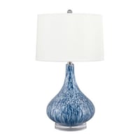 Medallion Lighting Atrani 28 in. Dappled Blue and White Table Lamp
