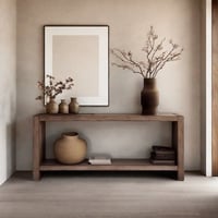 interanest Retro Minimalist Solid Wood Console Table
