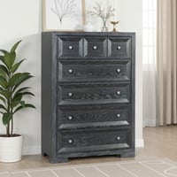 Benjara Kizie Tall Dresser Chest, 5 Drawers, Solid Rubberwood