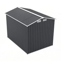 JBRHTWP8MQAPNM4E 6x8FT Outdoor Steel Storage Shed, Lockable Doors, Compact Metal Tool Shed for Garden, Backyard, Patio, Utility, and Bike Storage,dark gray