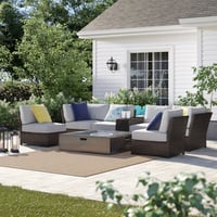 Sol 72 Outdoor™ Widener High-Density Polyethylene Fully Assembled 6 - Person Seating Group with Cushions