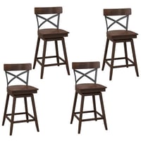 17 Stories Mannan Swivel Solid Wood Stool