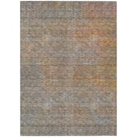 HomeRoots 8' X 10' Gray Charcoal And Orange Abstract Washable Indoor Outdoor Area Rug