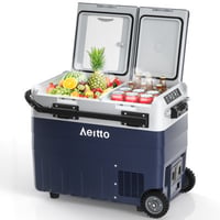 Electric Cooler, Aeitto 42QT Portable Car Refrigerator Frezzer with Dual Zone&Independent Temperature Control, -4?-68? Electric Compressor Cooler for