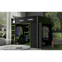 Brayden Studio® Gamer-inspired Multifunctional Loft Bed, Wood, Modern Gaming Room Setup