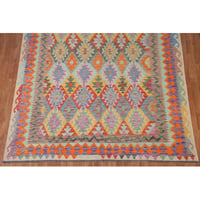 Dakota Fields Reversible Wool Kilim Oriental Area Rug 7x10