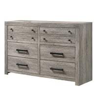 Gracie Oaks Rustic Metal Handles Six Drawers Dresser