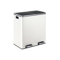 dVault 16 Gallon Rectangular Stainless Steel Trash Can, Dual Compartment Garbage Bin With Recycling Combo, Metal Dustbin Lid, Indoor Hands Free Waste Bucket