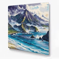 Hokku Designs Hawaiian Mountain Ranges Gray Metal Wall Art