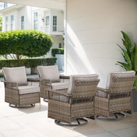 Bay Isle Home™ Anferney Outdoor Rocker Swivel Patio Chair with Cushions (Set of 4)