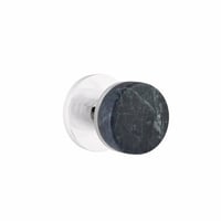 Emtek Select Privacy Knobset, Disk Rosette, Conical Stem, White Marble Knob, CF