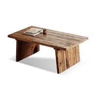 Furnire Lewi 47.24"Nut-brown+ Solid Wood Coffee Table