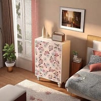 Ruthber Solutions Walnut Frame Decorative Cabinet with Brass Accents