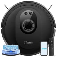 Mainstaures Tikom Robot Vacuum and Mop Combo, 5000Pa Robotic Vacuum Cleaner, 150 Min Max, App & Remote Control, Ideal for Hard Floor, Carpet, Pet Hair, Self-Charg