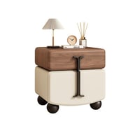 Refineroost 19.69"Modern Minimalist Solid Wood Rotating Bedside Table