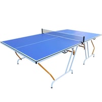 HLILish 9Ft Mid-Size Table Tennis Table Foldable & Portable Ping Pong Table Set For Indoor Games With Net, 2 Table Tennis Paddles And 3 Balls