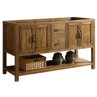 Millwood Pines Dallan 59" Double Bathroom Vanity Base Only in Walnut