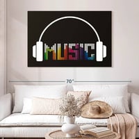 Ebern Designs Abarca Music Headphones Typography