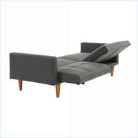 NFusion Sofas Couches | Adjustable Convertible Sleeper for Living Room Apartment Guest Room | Modern Solid Wood Frame |Gray|Fabric Alternative vocabulary for