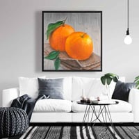 Begin Edition International Inc. Two Oranges - Kitchen Food Framed Canvas for Home Decor