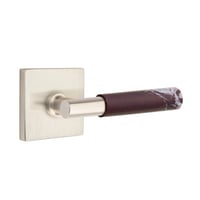 Emtek Select Privacy Leverset w/ Square Rosette & T-Bar Stem, Rosso Levanto Marble Lever (CF)