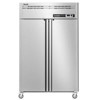 CMR Coolski 48" W Commercial Refrigerator 2 Door, 36 Cu.ft 2 Section Stainless Steel Solid Door Upright Reach In Refrigerator