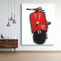 Latitude Run® Red Italian Scooter Canvas | Home Decor Transportation Art