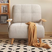 Ivy Bronx Sofa Bed Couch, Futon Sofa Sleeper, Chair That Turns Into Bed, Adjustable Backrest With Soft Pillows, Solid Wood Leg