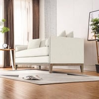 hennahome Elegant Chaise Longue with Solid Wood Frame