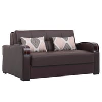 Orren Ellis Northerly 67 in. Vegan Leather 2-Seater 3-in-1 Sleeper Loveseat Sofa Bed with Storage