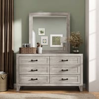 Gracie Oaks Eckhoff 6-Drawer Dresser With Mirror