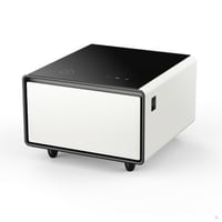GROUPES Modern Smart Side Table With Built-In Fridge, Wireless Charging, Temperature Control, Power Socket, USB Ports, Outlet Protection, Induction Light