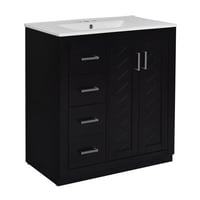 Everly Quinn 30'' Bathroom Vanity With Ceramic Sink Combo,Solid Wood Frame Bathroom Storage Cabinet, Freestanding Vanity Set With 3 Drawers& Soft Closing Doors