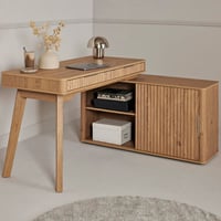 George Oliver Kiehl 55.9'' W L-Shaped Writing Desk with Cabinet