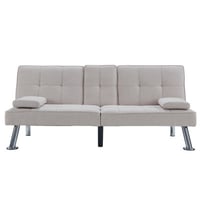Hokku Designs Meilin Twin 65.4'' Upholstered Split Back Convertible Sofa