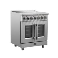 Forno Alta Qualita Massimo 30-inch French Door Electric Range Stainless Steel, 5 Elements, 4.32 cu.ft. with Air Fryer