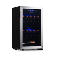 Newair 28 Bottle Dual Zone Freestanding Wine Fridge in Stainless Steel