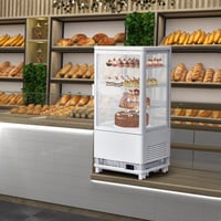 GarveeHome 3.4 Cu.Ft Countertop Pastry Display Case - Commercial Bakery Fridge with Sliding Glass Door - LED Lighting & Frost-Free Cooling - 4-Tier Adjustable Sh