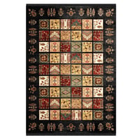 Rugpera Vache Black And Gold Color Geometric Design Carpet Machine Woven Polyester & Cotton Yarn Area Rug
