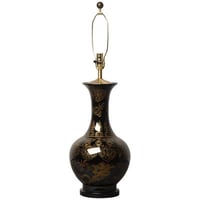 Rosdorf Park TALL NECK VASE, BLACK/GOLD LAMP (NO SHADE)