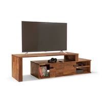 Loon Peak® Zanesfield Adjustable Solid Walnut TV Stand for TVs up to 65"