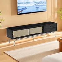 Creature B Comforts Solid Wood TV Cabinet with Imitation Rattan