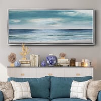 Wexford Home Blue Silver Shore- Framed Canvas