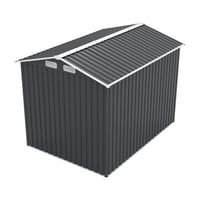 JINSHOUSHI 6x8FT Outdoor Steel Storage Shed, Lockable Doors, Compact Metal Tool Shed for Garden, Backyard, Patio, Utility, and Bike Storage,dark gray