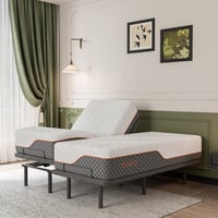 ESHINE Adjustable Bed with 12" Hybrid Mattress, Massage, Wireless Remote, App Control, Zero Gravity, Underbed Light, USB & Type C Ports on both sides