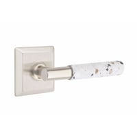 Emtek Select Privacy Leverset, Quincy Rosette, T-Bar Stem, Light Terrazzo Handle, LH